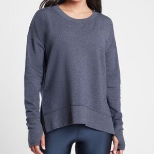Athleta Blue Crew Neck Pullover Sweater